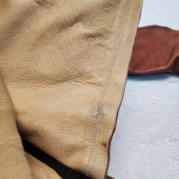 Frye Tan Brown Leather Cowgirl Western Bohemian Rodeo Boho Riding Tall Boots 7 B - Picture 12 of 16